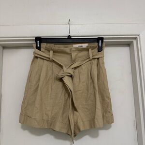 Safari Linen Blend Shorts with Adjustable Belt